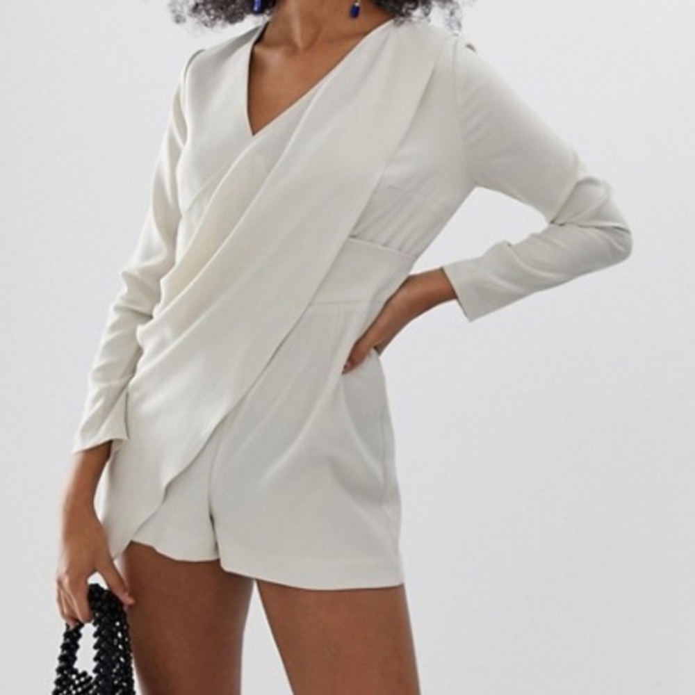 River Island Long Sleeve Romper Wrap Front NEW
